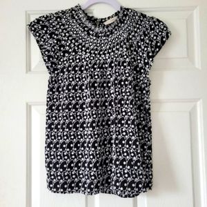 LOFT Black and White eyelet Top sz XS